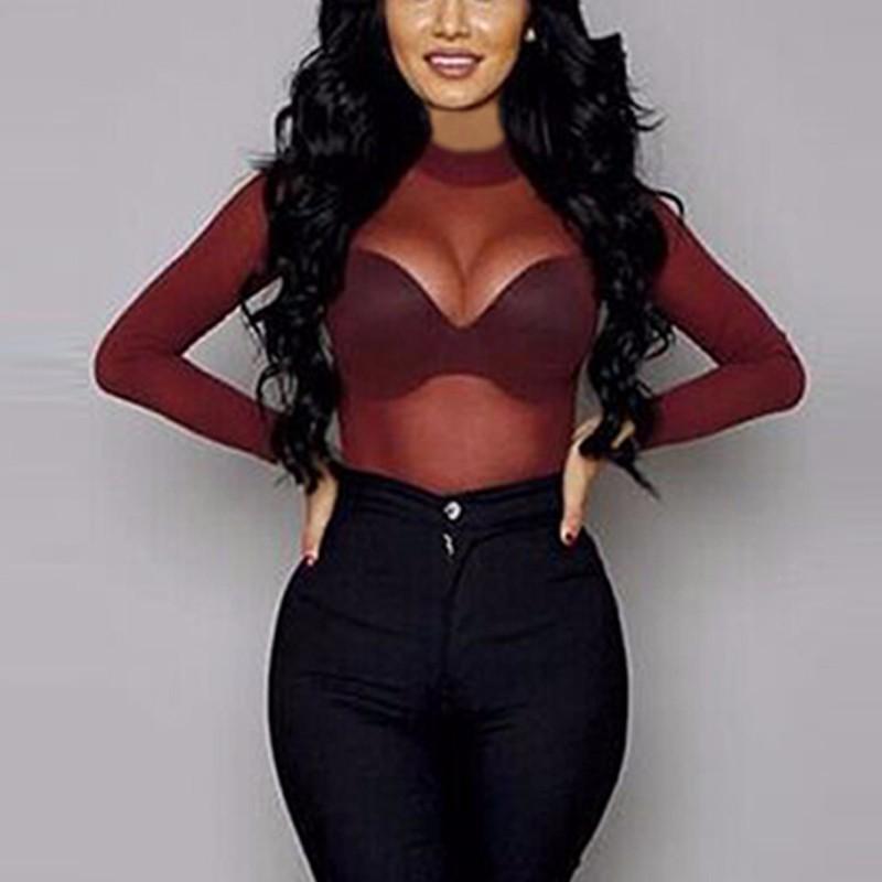 Women's Ultra-Thin Mesh Long Sleeve T-Shirt - Sexy Stretch Transparent Base Layer