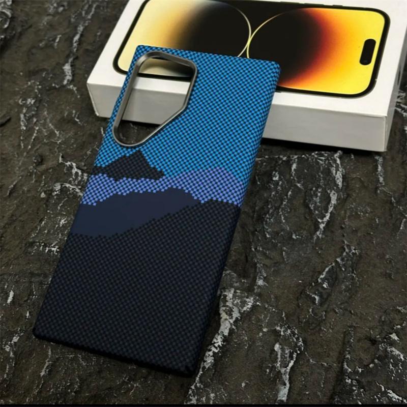 Luxury Carbon Fiber Wireless Charging Magsafe Case for Samsung Galaxy S25 S23 S24 S22Ultra Plus Alloy Lens Protection Hard Cover