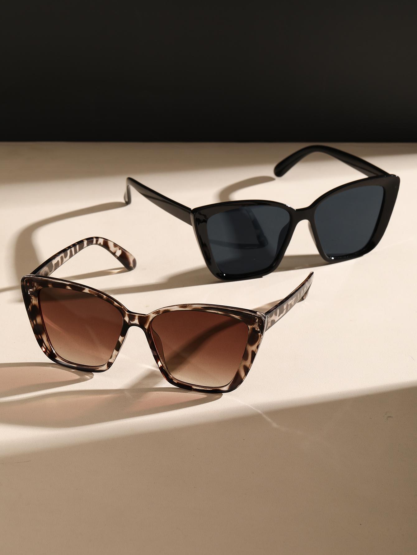 

2/3 PCS Fashionable Oval Plastic Frame Versatile Street Photo Sunglasses For Travel Vacation