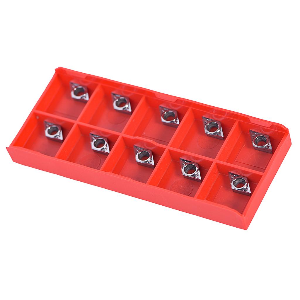 10 Stück Satz CNC Hartmetallspitzen Einsätze Messerkopf Drehbank Drehmeißel mit Box DCGT070204AK