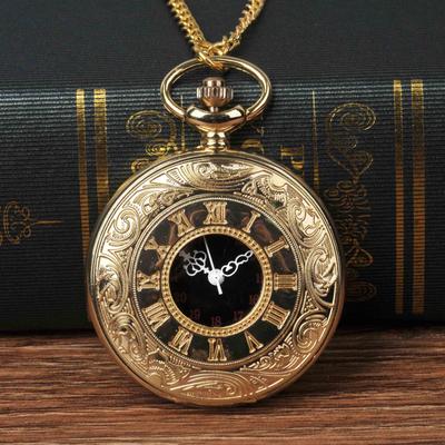 Große Goldene Römische Quarz Taschenuhr
