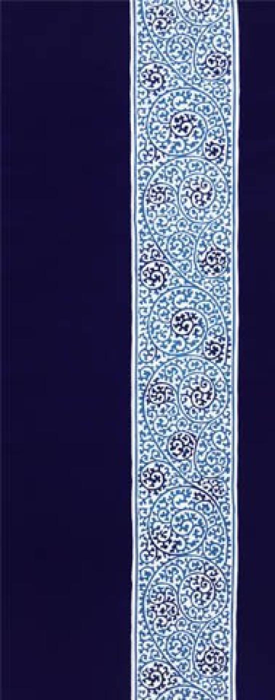 

Tenugui made in porcelain Niwa-zome (hand towel) - Chū-sen dyeing, 100% cotton, Japan, Ko-Imari