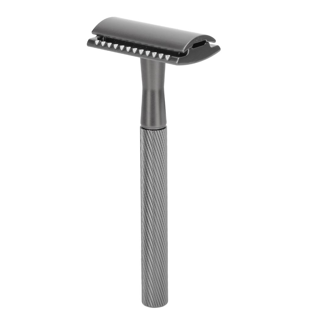 Zinc Alloy Men Portable Brass Handle Double Shaving with Base for Face Grooming