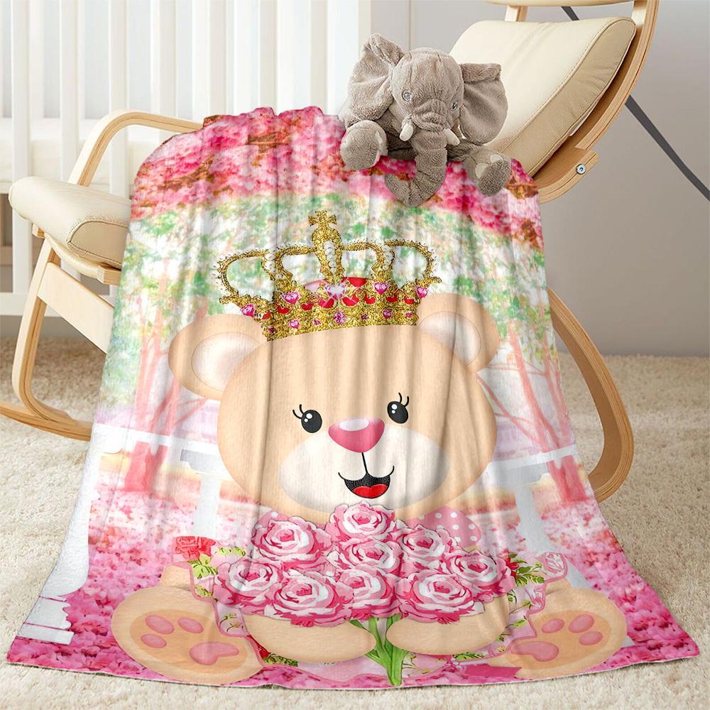 Pink Bunny In Flowers Blankets are suitable for living rooms,making them an ideal choice for outdoor travel and gifts.