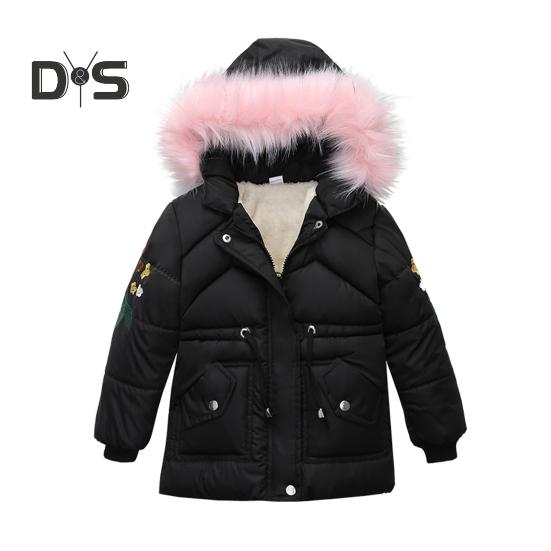 

Зимнее детское пальто с карманами и капюшоном, ветрозащитное зимнее пальто, толстый утепленный флисовый комбинезон на молнии из хлопка для активного отдыха на свежем воздухе 130cm чёрный