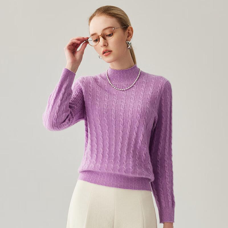 Zhaojun Women's 100% Cashmere Cable Knit Sweater