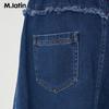 M.Latin Girls' Asymmetric Cloud Puff Denim Skirt