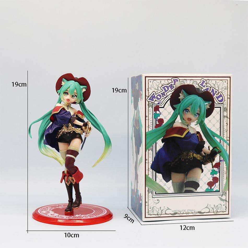 Hatsune Miku Desktop Cute Actionfigur 11cm Neko T-Shirt Ver. Anime Figur Kawaii Mädchen Modell Spielzeug Geschenk