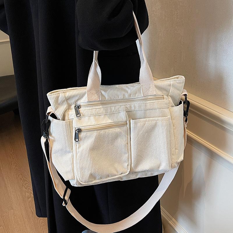 Dámská velkokapacitní taška tote podpažní manšestr