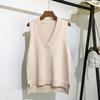 Chic V-neck Knitted Vest Womens Sweater Autumn And Winter New Loose Pullover Sweater Vest Casual Warm Sleeveless Sweaters 11810