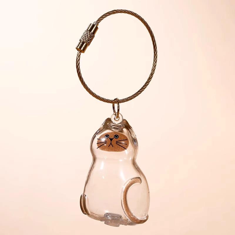 Golden Retriever Puppy Keychain Charm: Cute Transparent Storage Pendant for Backpacks & Bags