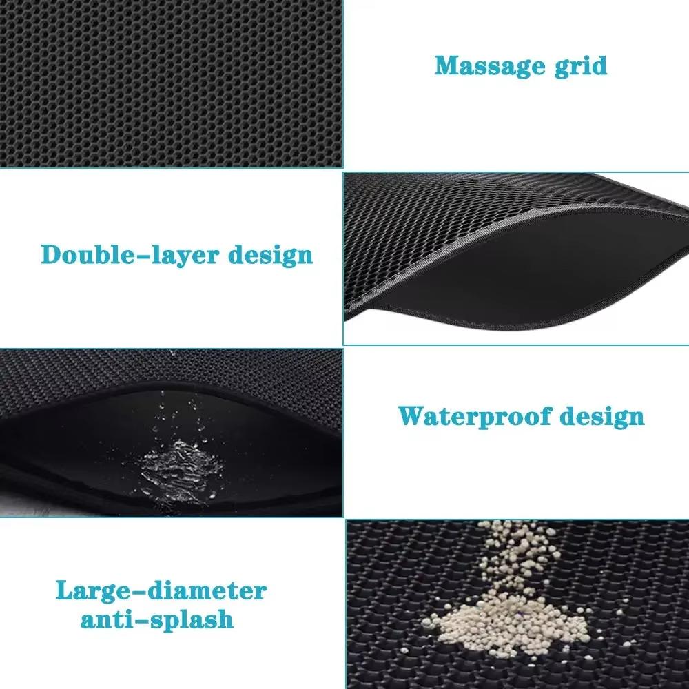 Cat Litter Mat Capture Mat Double Layer Design Large Size Waterproof and Urine Proof Suitable for Cat Litter Box Easy To Clean