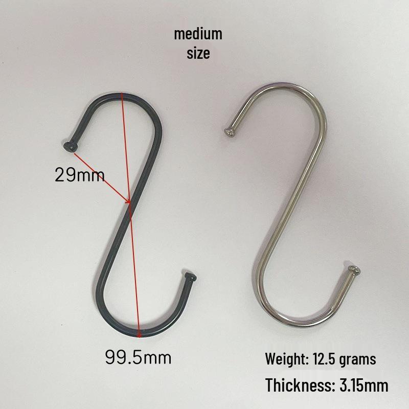 Cross-Border S-shaped Iron Hooks: 11 Specifications In Black & Silver for Hanging and Connecting