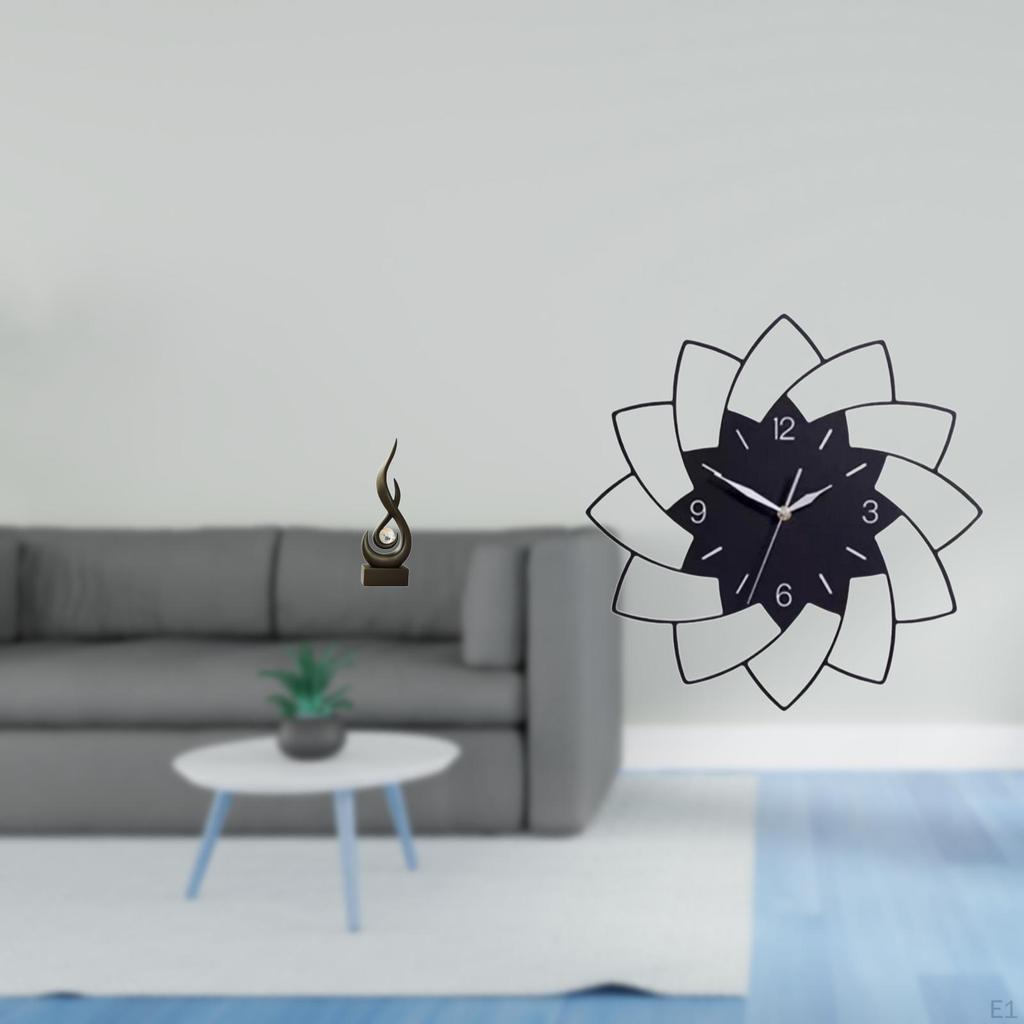Abstract Flame Flower Resin Art Sculpture Modern Decorative Keepsake Clock for Living Room Bedroom