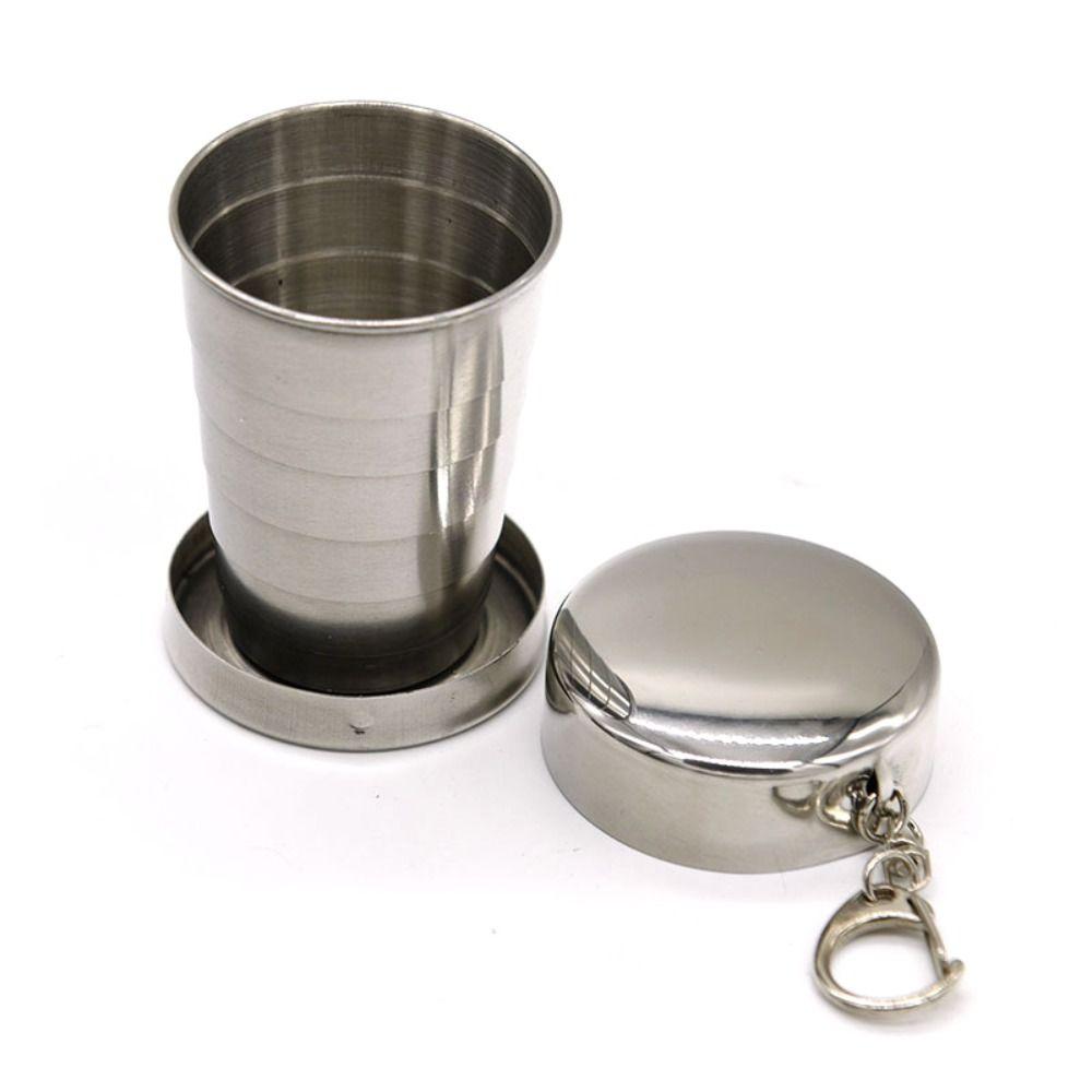 Folded Stainless Steel Folding Cup 150/250ML Collapsible Cups Retractable Cup  Travel