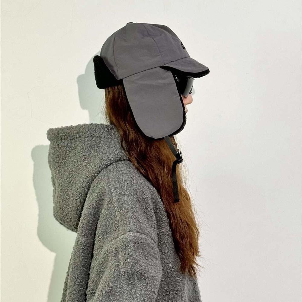 Japanese Style Earflaps Visor Hat Lightweight Windproof Pilot Cap Ear Protection Cap  Autumn
