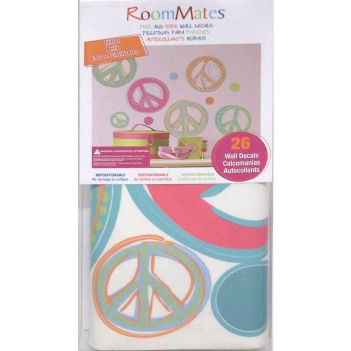 Stickers repositionnables motifs peace and love