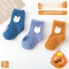 3 Paar Babysocken mit dickem Fleece und warmem Korallenfleece, niedliches Hasendesign