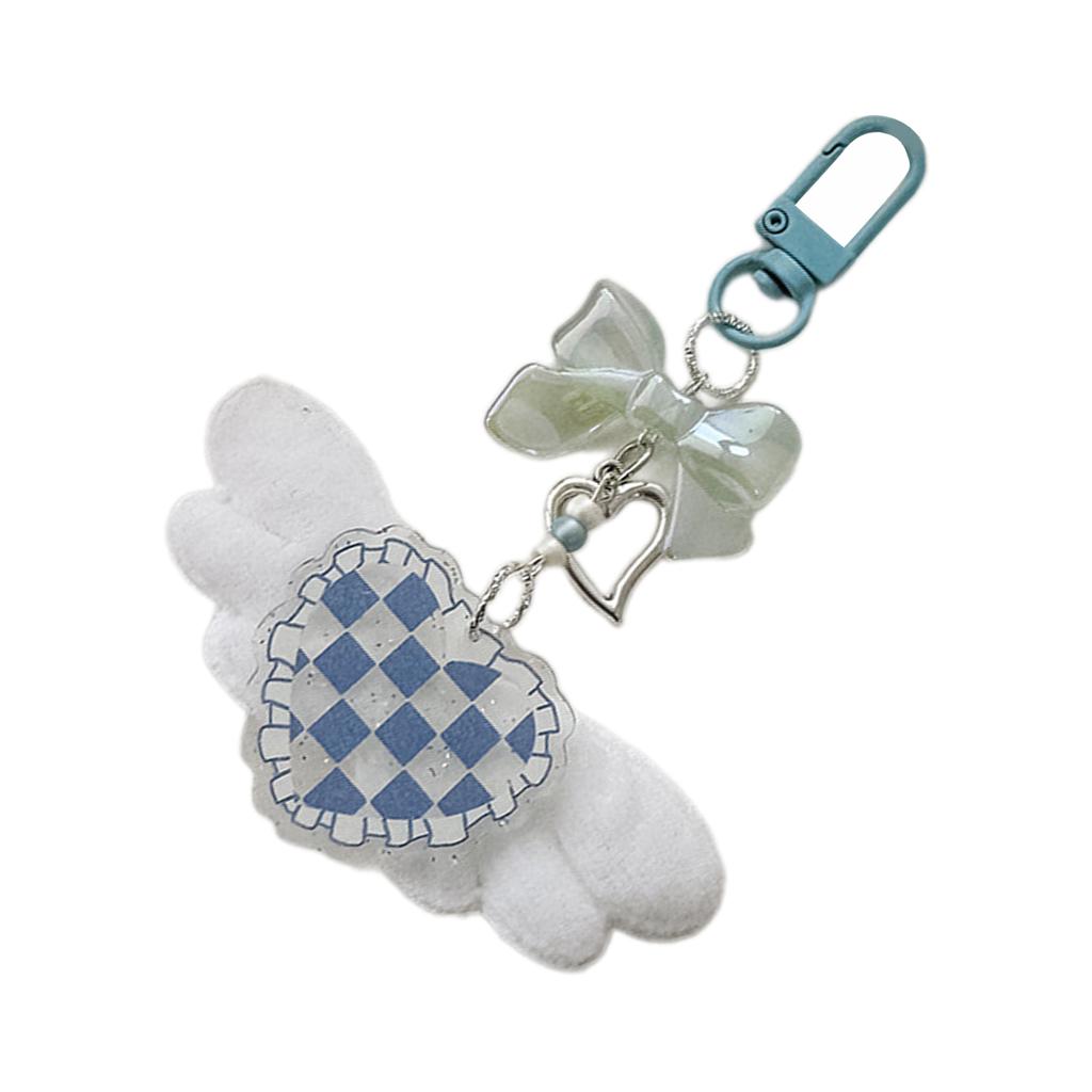 Sweet Heart Wing Bowknot Keychain Pendant Lovely Hangings Decorations Keyring Charm for Purse Bag Backpack Handbag