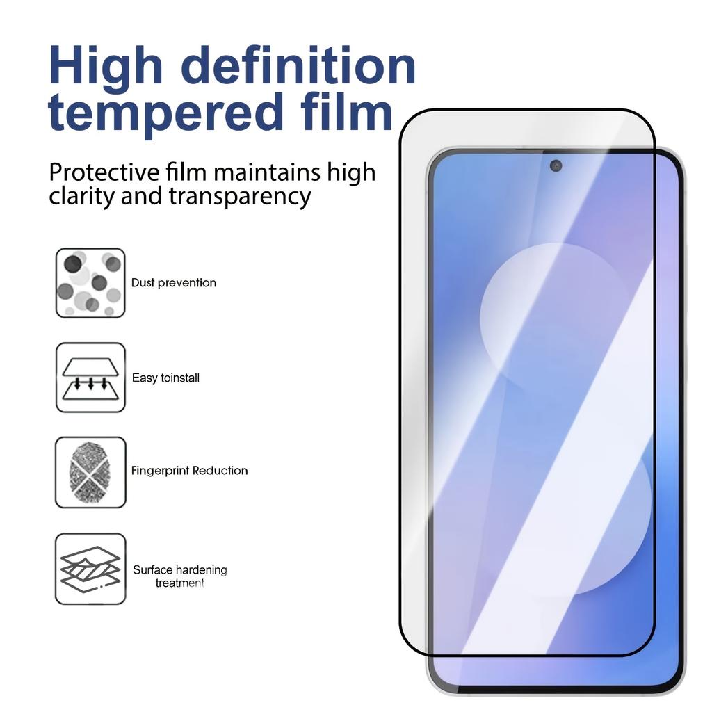 3pcs Full Cover Tempered Glass For Samsung Galaxy A57 5G  A37 A27 Glass Full Screen Protector For Galaxy S25 FE 4G 5G 9H Hardness Glass Film
