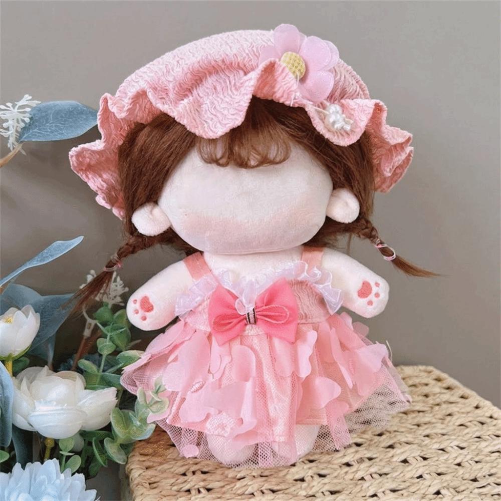 Lolita Dienstmädchen-Outfit Miniaturkleid Anzug 20CM Puppe Kopfschmuck Kleiderset Baumwoll-Plüschpuppe