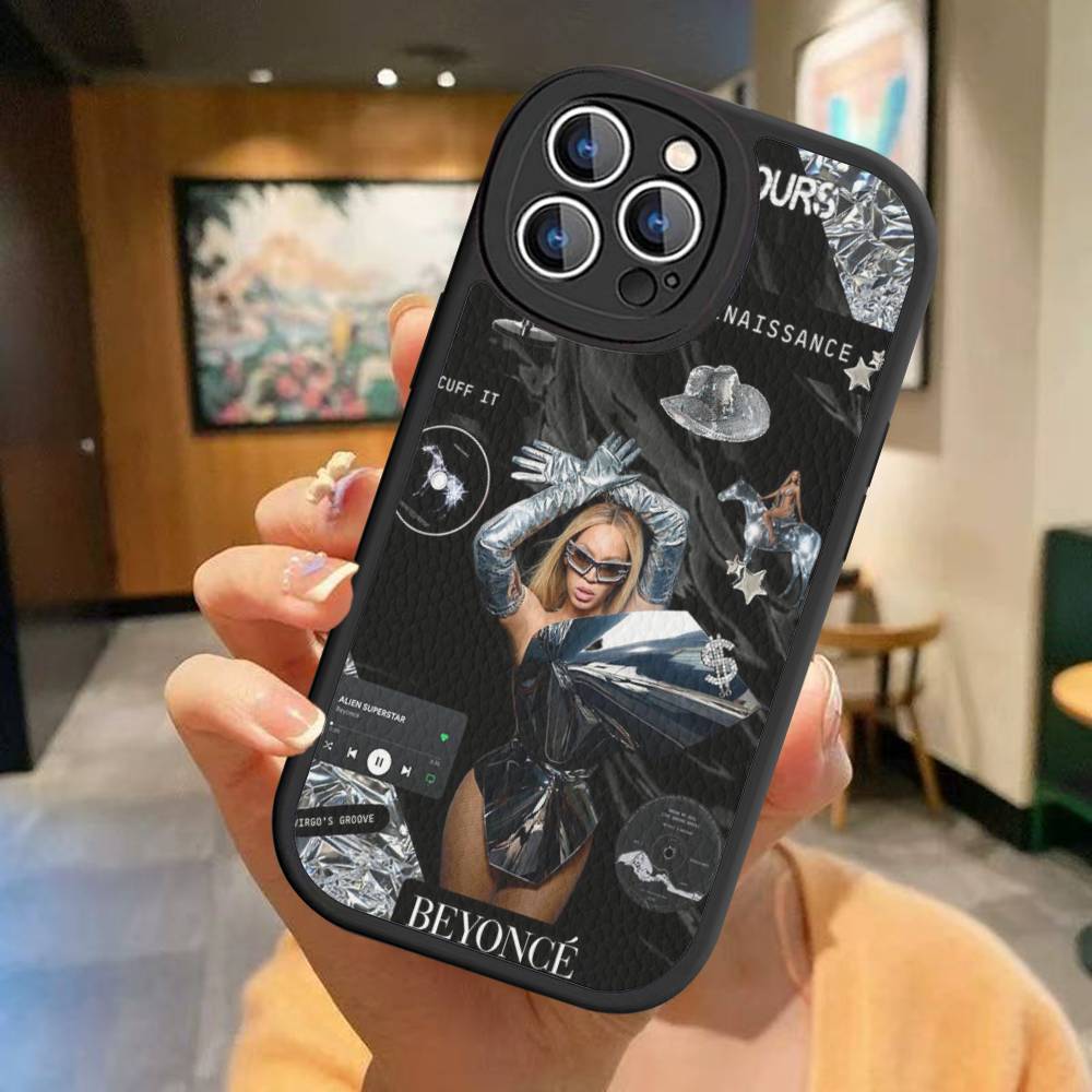 

Чехол из кожи для iPhone 16 15 14 16E 13 12 11 Pro Max Plus с изображением певицы B-Beyonce iPhone 16