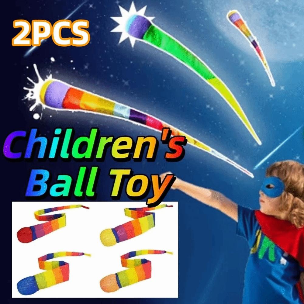 2Pcs Soft Ball Soft Tail Meteor Ball Rainbow Tail Kindergarten Hand Throwing Ball Sensory Training
