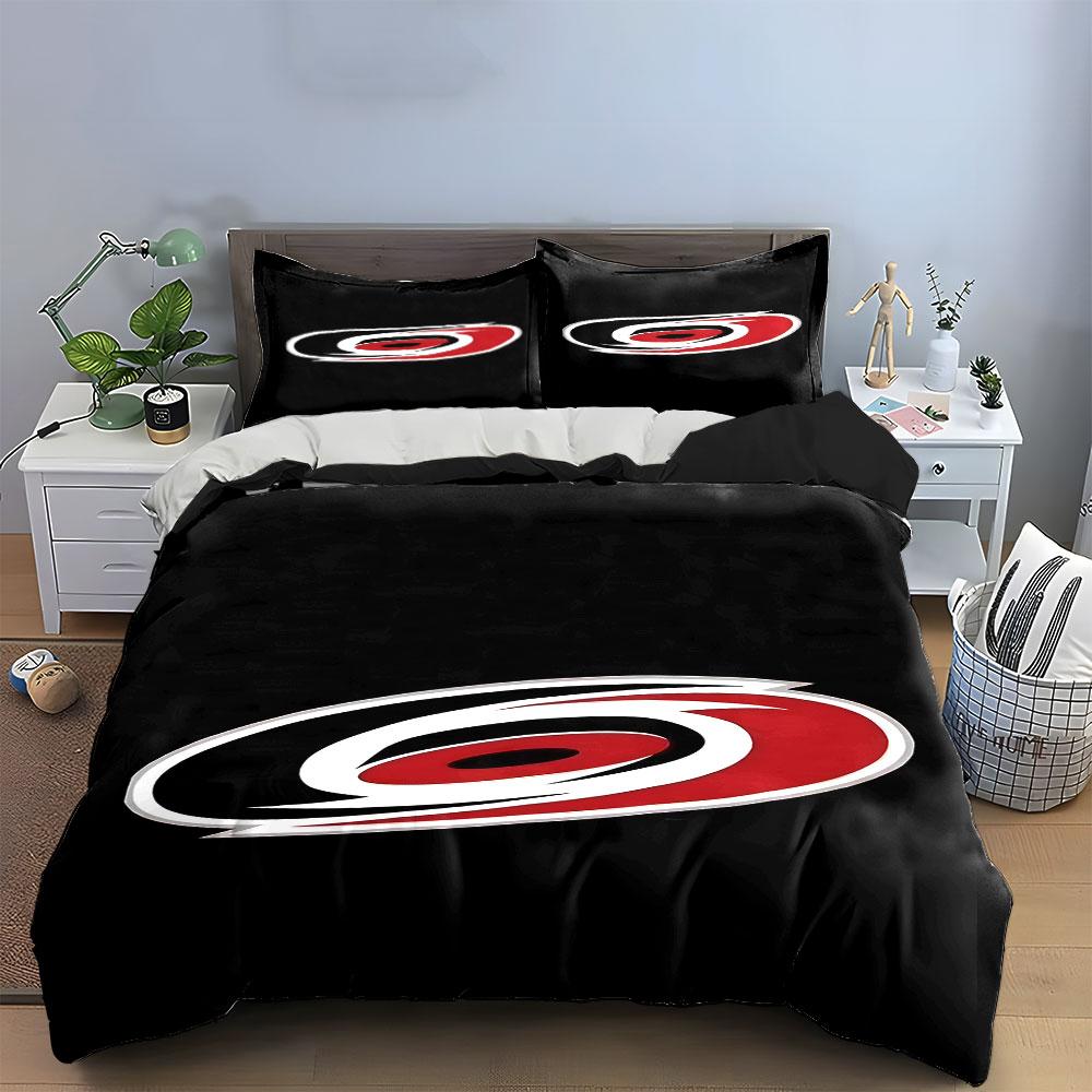 Red and Black Swirling Symbol Design Print Bedding Set Duvet Cover Pillowcases (1* Duvet Cover 2* Pillowcases Do Not Include Comforter)