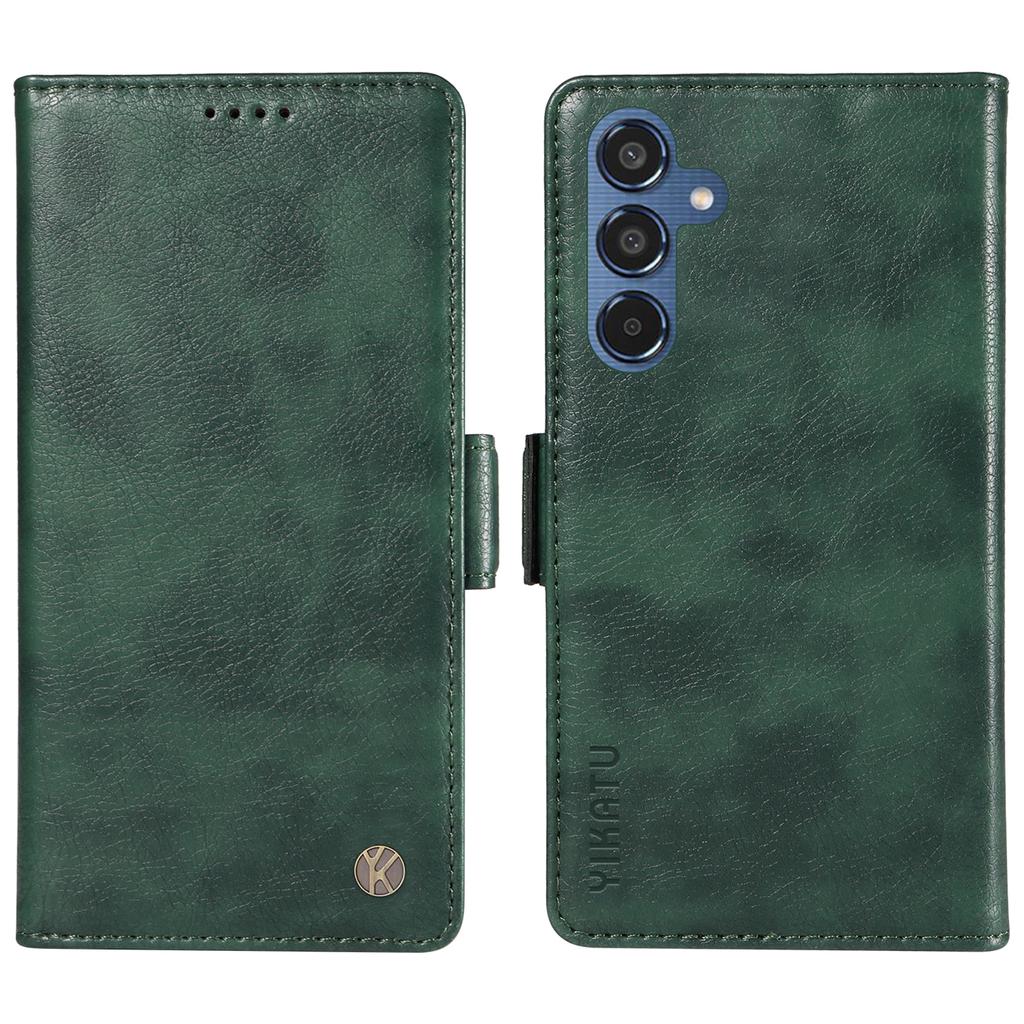 YIKATU YK-007 For Samsung Galaxy M35 5G Case Card Holder Litchi Texture Leather Phone Cover