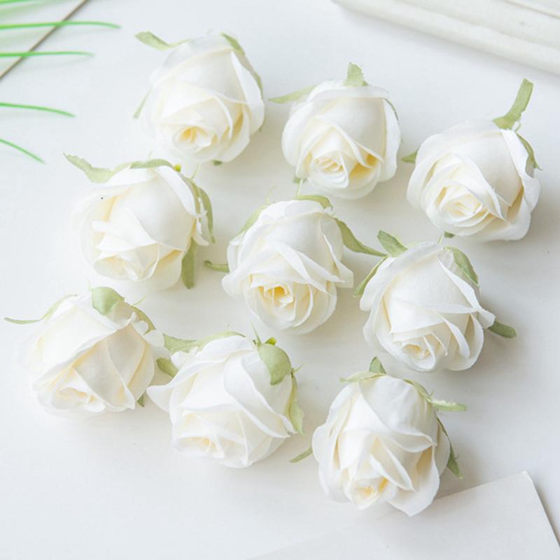 Artificial Flowers Silk Roses Heads Garland Accessory Home Table Wedding Festival Decoration Valentine's Day Diy Gifts Scrapbook