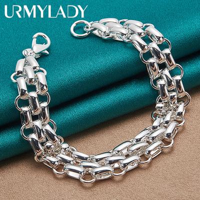 Gioielleria raffinata con fascino alla moda per bracciale a catena in argento sterling 925