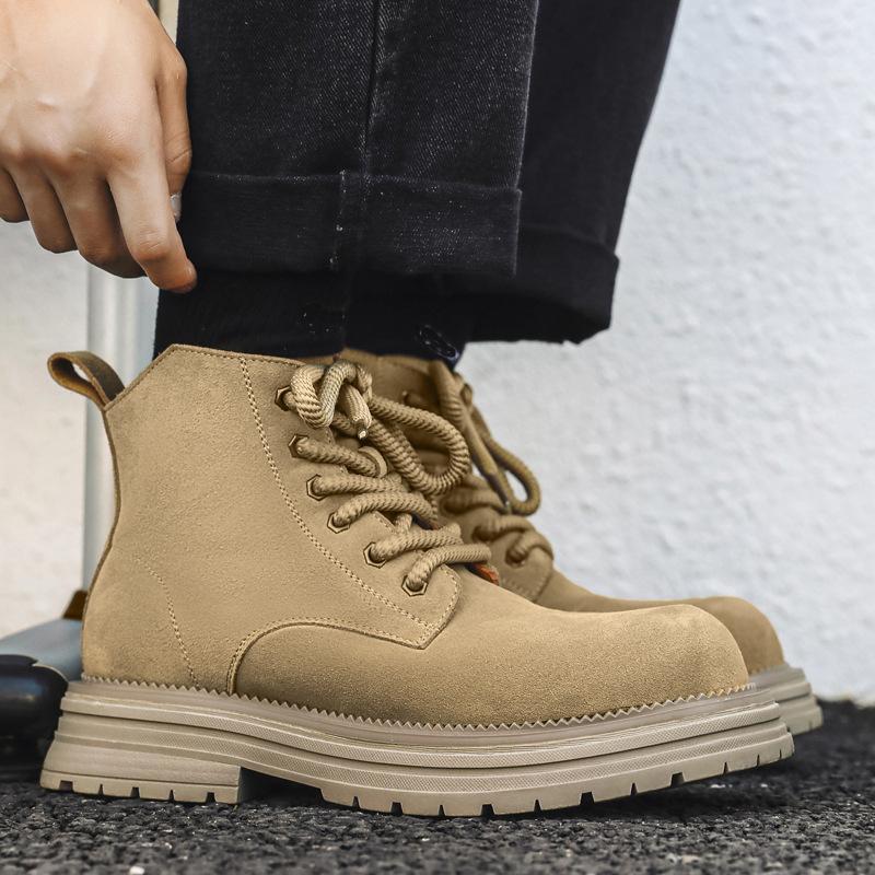 Vintage Martin Boots Couple Autumn Short Boots Versatile Big Yellow Boots British Style Tooling Boots 24458-J