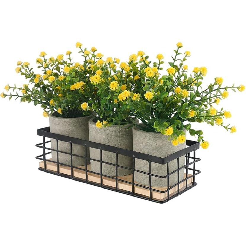 Small Fake Plants Artificial Plants Indoor, 3 Potted Artificial Plants Flowers for Home Decor Indoor, Fake Plants Bedroom Aesthetic, Fake Plants for