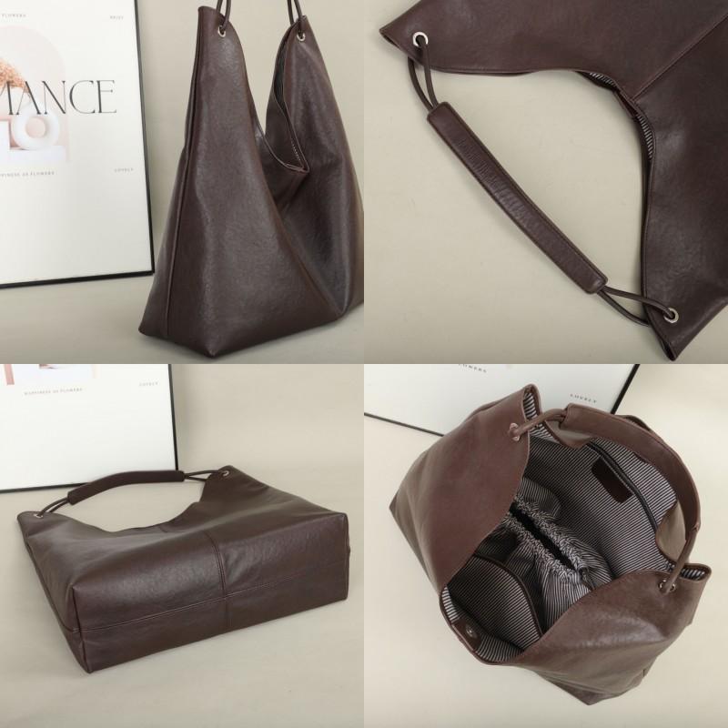 2025 Vegetable Tanned Cowhide Popular Large-capacity Tote Bag All-matching One-shoulder Class Armpit Commuter