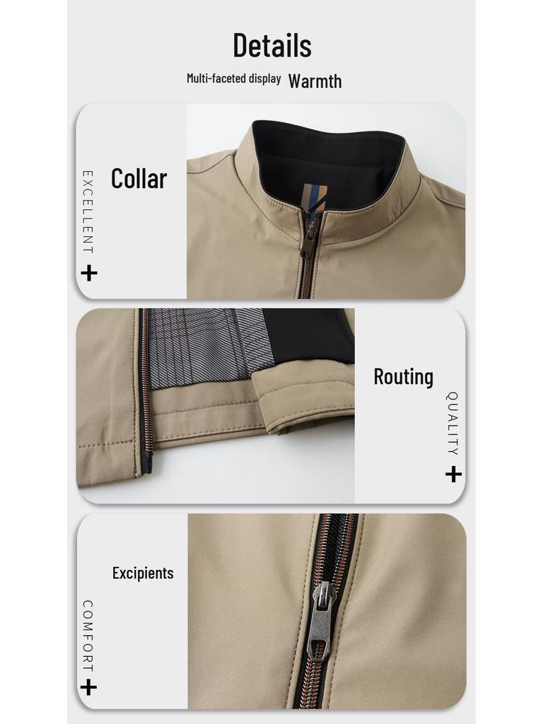 Spring/Autumn Men's Stand Collar Business Jacket - Professional Attire for Young & Middle-aged Bosses