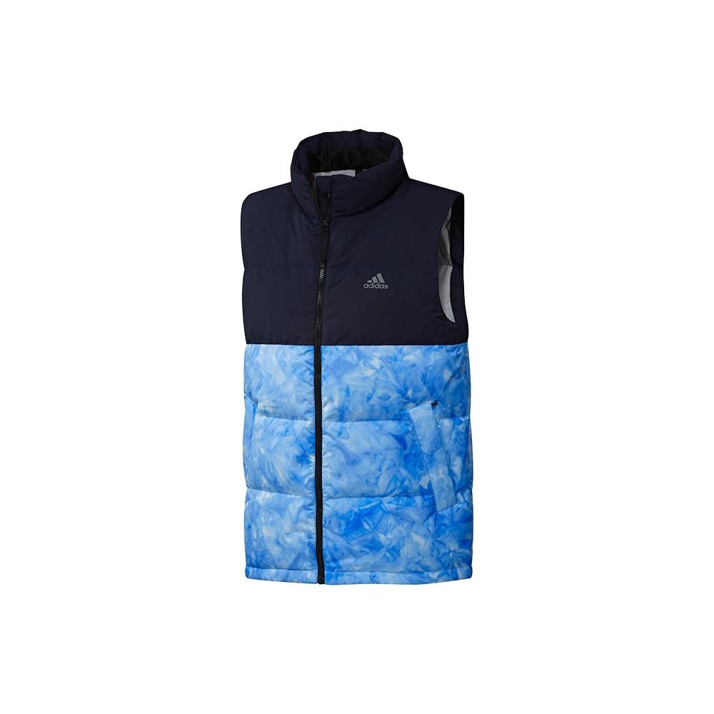 adidas Stand Collar Leisure Sports Windproof Warm Down Vest Men Hide Blue Men s GE9983 S