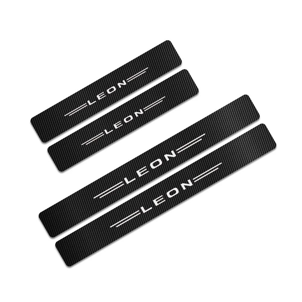 Car Door Sill Stickers For Seat Arona Ateca Toledo Ibiza Leon Alhambra Altea Arosa Cordoba Exeo Mii Tarraco Carbon Fiber Pattern ik,098
