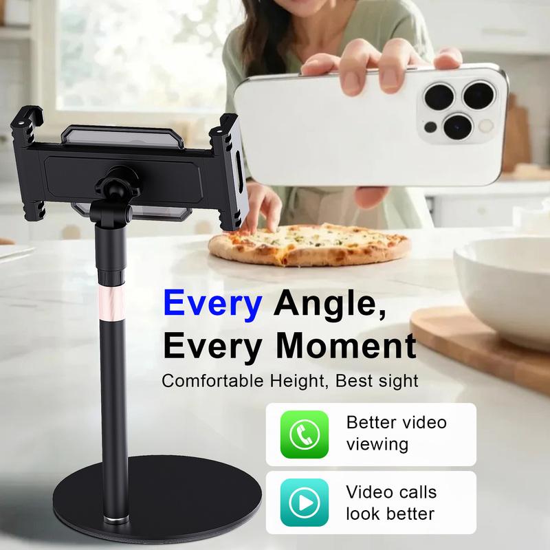 Desktop Tablet Stand Phone Holder for 4-14 Inch Devices Adjustable Tabletop Mount for Video Calls Reading Streaming Office Use