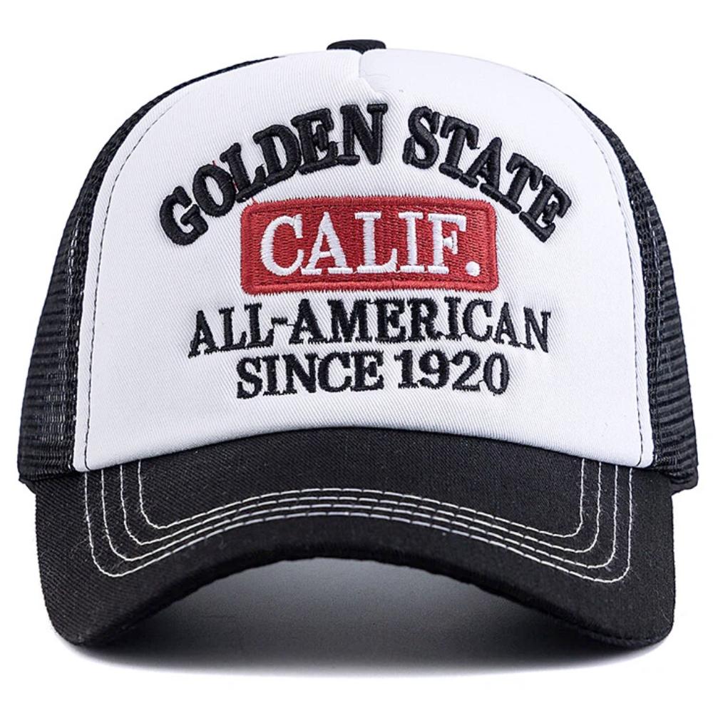 Unisex Fashion Trucker Hats Golden State California Embroidered Mesh Baseball Cap For Men Women Outdoor Hats Caps