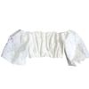 Summer new jacquard tube top one-word collar bubble sleeve off-shoulder sexy sweet hottie short top women