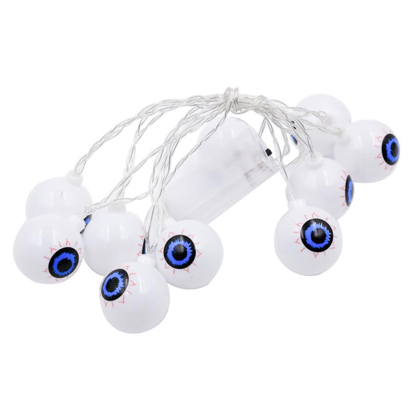 Halloween LED Ghost Eyeball String Lights, Battery & USB Operated, Perfect for Bar, Party, or Haunted House Decor