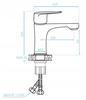 Craft oak bathroom cabinet with a 50 cm washbasin with a black tap and Mea siphon