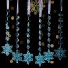 6pcs/set Transparent Snowflake Ornament Sparkling Christmas Tree Hanging  Festival Favors