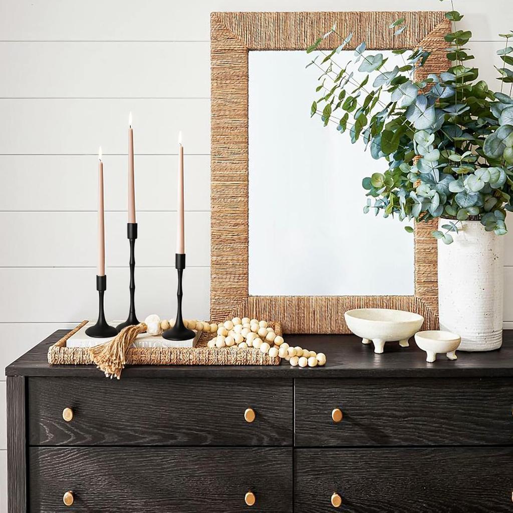 Matte Black Taper Candle Holder Set of 3 Black Candlestick Holders Modern Farmhouse Candle Stick Candle Holder for Candlesticks for Wedding Christmas