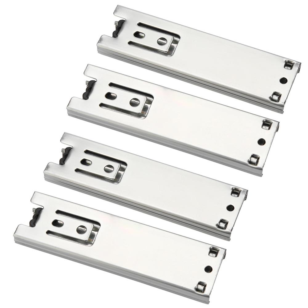4pcs 5in Mini Drawer Slides Silver Soft Close Drawer Runners Full Extension Drawer Rails Wardrobes