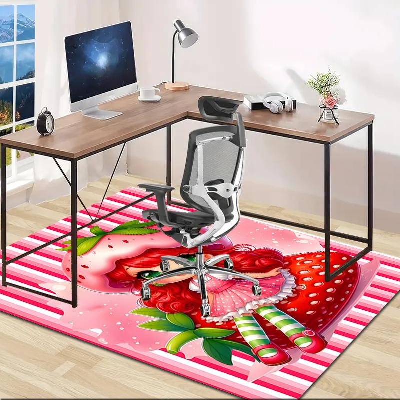 1pc Strawberry Princess6 Design Area Rug - Non-Slip, Soft & Cozy Floor Mat for Living Room, Bedroom, Office - Indoor/Outdoor Decorative Carpet