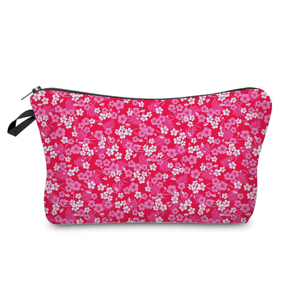 Women Flower Print Cosmetic Bag Toiletries Organize Travel Storage Case 6762 KTB