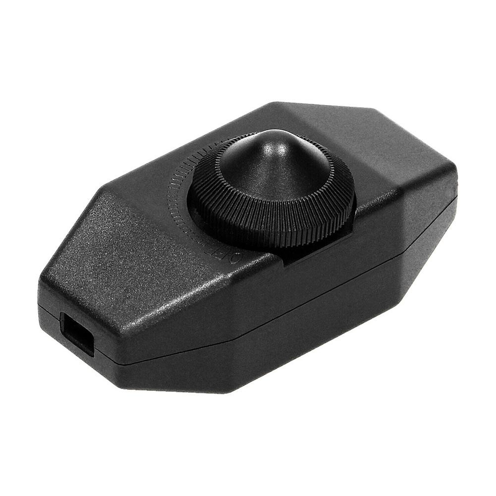 Indoor Use Rotary Inline Dimmer Switch with ON/OFF Control Knob Supports 220V Lighting Systems Rated Current 1A