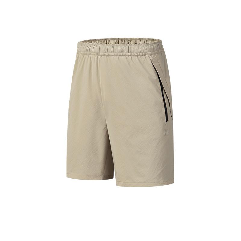 FILA Fitness Contact Cool Sensation Simple Solid Color Versatile Fashion Casual Shorts Men shorts Squirrel-Khaki A11M621808FBG