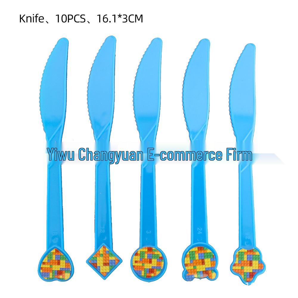 Párty potřeby s kostkami Lego: Praporek, Klobouky a Ubrus pro Dětské Narozeniny